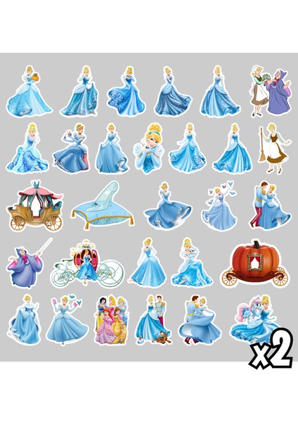 Sevimli Cinderella Hobi Etiket Seti