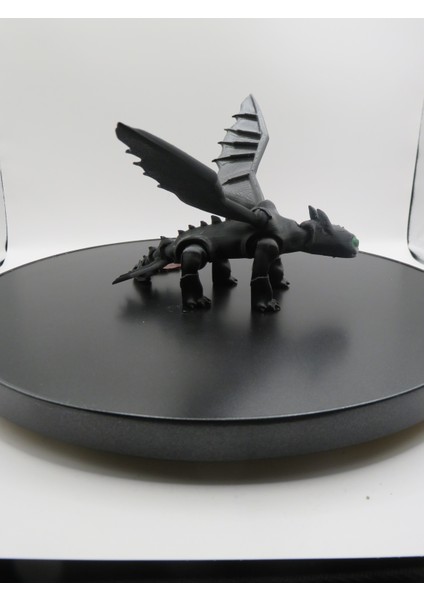 Flexi Gecenin Öfkesi (Night Fury) – Dişsiz (Toothless) Ejderha Figürü | Hareketli Kanatlar & 3 Parça Modüler Tasarım 🖤
