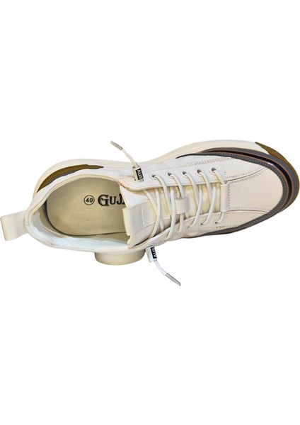 Gri Çizgili Embos Deri Lastik Bağcıklı Günlük Sneakers Ayakkabı 2525Y572-1 fırsatları