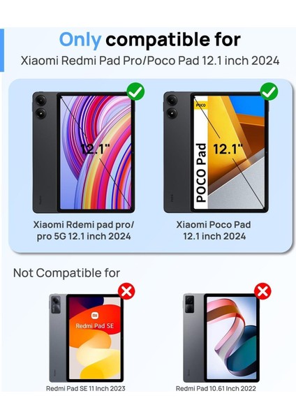 Poco Pad 12.1 İnç Uyumlu Kılıf Ultra İnce Esnek Renksiz Şeffaf Silikon Tablet Kapak Kılıfı