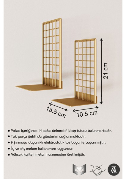 Dekoratif Metal 2 Adet Kitap Tutucu | Şık ve Dayanıklı Tel Izgara Tasarım Kitap Tutucu modelleri