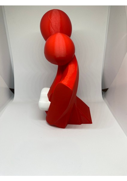 Minimalist Aile Figürü Dekoratif Heykel – Kırmızı & Beyaz fiyatları