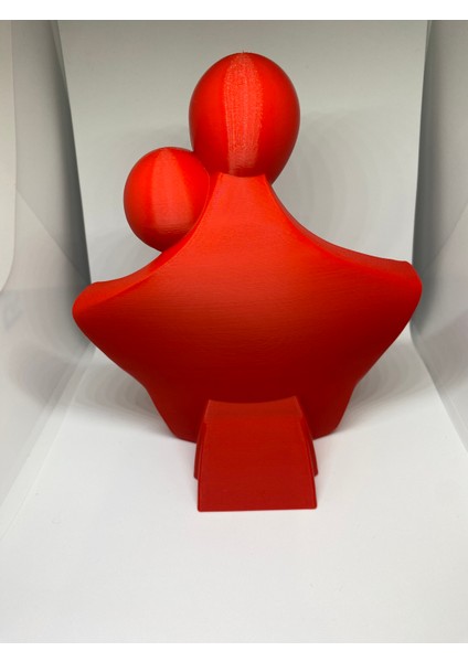 Minimalist Aile Figürü Dekoratif Heykel – Kırmızı & Beyaz fırsatları