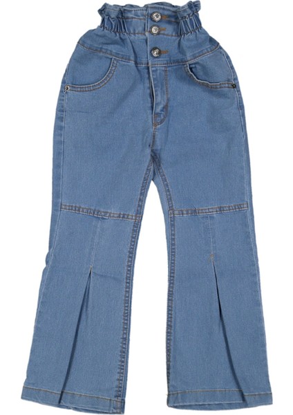 Paça Çıtçıtlı Ispanyol Paça Jeans Kız Pantolon