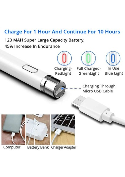 Apple Ipad Uyumlu Çizim ve Tasarım Için Dokunmatik Kalem Active Stylus Pen fiyatları