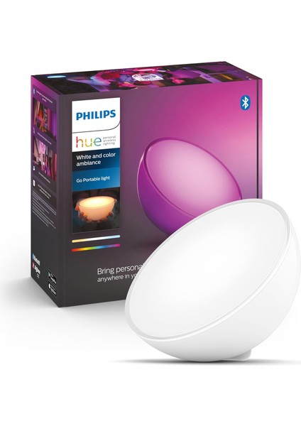 Huewca Go V2 Taşınabilir Akıllı LED Masa Lambası, Bluetooth Özellikli, Beyaz ve Renkli