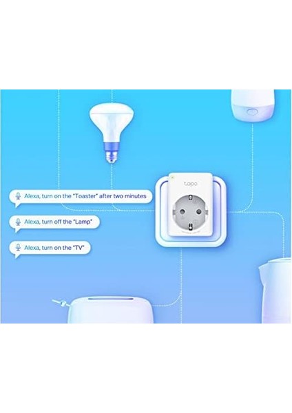 Tapo P100, Akıllı Mini Wi-Fi Soketi, Amazon Alexa ve Google Home ile Çalışır, Uzaktan Kontrol, Cihaz Paylaşımı, Hub Gerekmez