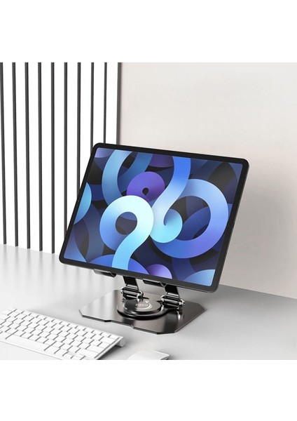 Masa Üstü Metal Tablet ve Telefon Tutucu Stand 2 Kademeli 360 Derece Döndürülebilir