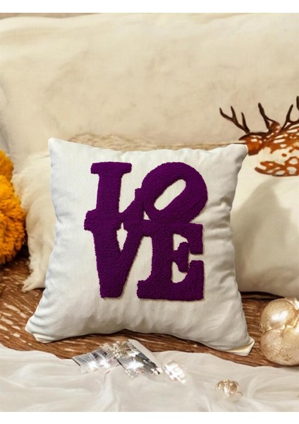 Love Punch Işlemeli Kırlent Kılıfı 40 x 40 fiyatları