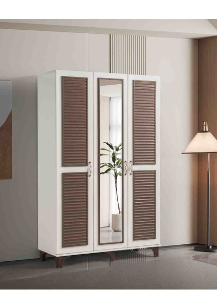 Toprak %100 Mdf 3 Kapaklı Dolap Gardırop