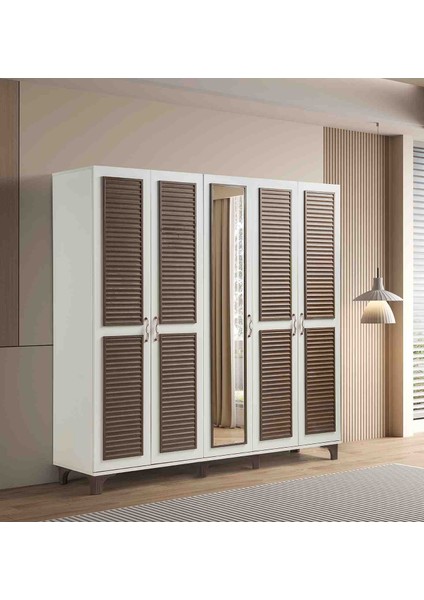 Toprak %100 Mdf 5 Kapaklı Dolap Gardırop