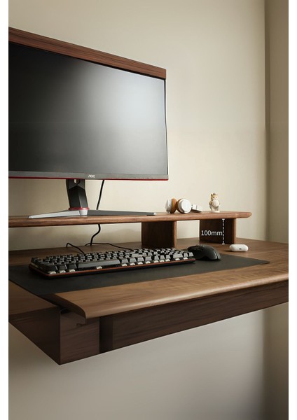 Triwood Ceviz Rengi - 3 Ayaklı Ahşap Bilgisayar Standı, Ekran ve Monitör Yükseltici (113X19 Cm) modelleri