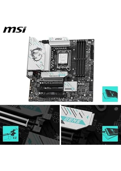 B860M Gamıng Plus Wıfı Soket 1851 Ddr5 8600MHZ(OC) 3xm.2 1x Tb4 HDMI Dısplay 5g Lan Wıfı 7 Matx