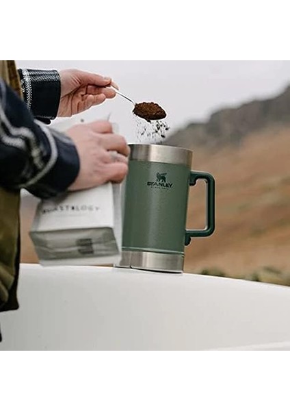 Klasik French Press Termos 1.4 Lt Yeşil