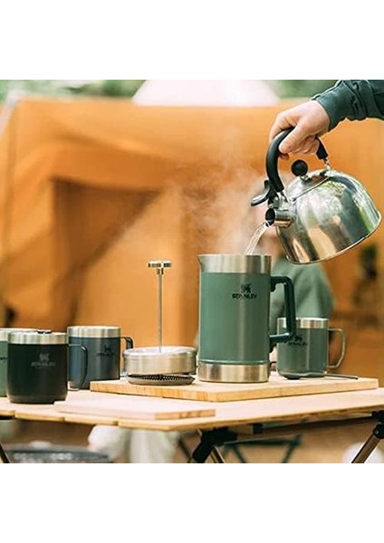 Klasik French Press Termos 1.4 Lt Yeşil