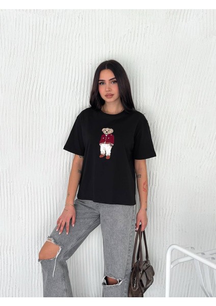 Ayıcık Nakışlı Oversize T-Shirt fiyatları