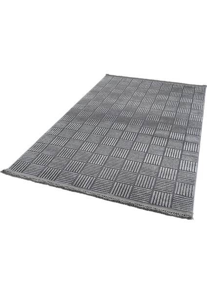 Halı Anemon 6825 Antrasit Yumuşak Dokulu Iskandinav Motifli Kaymaz Yıkanabilir Modern Halı
