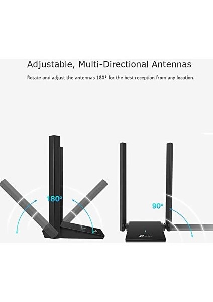 Archer TX20U Plus, AX1800 Mbps, 1 Metre USB 3.0 Kablosu, Beamforming, Mu-Mımo, Düşük Gecikmeli Oyun Deneyimi, Wpa3, Kolay Kurulum, Çift Antenli, Yüksek Çekim Güçlü Wi-Fi 6 USB Adaptör