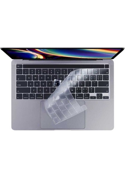 Apple Macbook 13 Pro M1 M2 Çip 2020 2022 A2338 Şeffaf Klavye Koruyucu Sıvı ve Toz Koruyucu Türkçe Q Klavye Ped modelleri