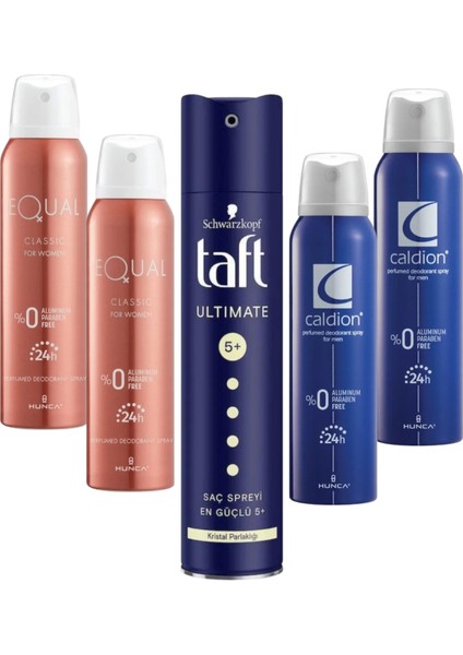 Ultimate Saç Spreyi 250 ml - Caldion Erkek 150 ml Deo 2 Adet - Equal Kadın 150 ml Deo 2 Adet