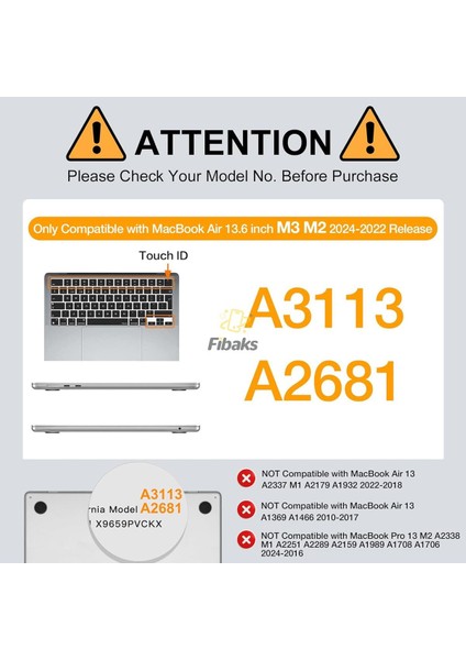 Apple Macbook Air 13.6 M2 M3 M4 Çip 2022 2024 2025 A2681 A3113 A3240 Kılıf Şeffaf Tam Koruma Kapak fiyatları