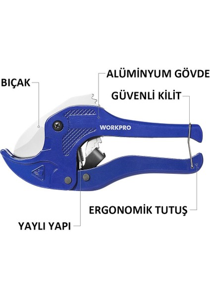 WP301002 42 mm Profesyonel Pprc Plastik Boru Kesme Makası