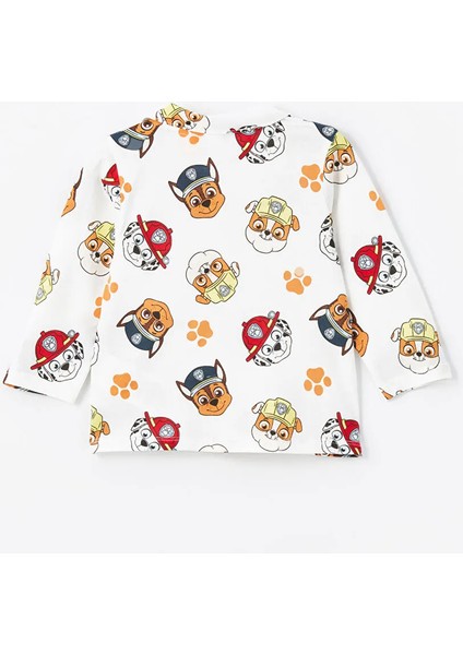 Polo Yaka Uzun Kollu Paw Patrol Baskılı Erkek Bebek Pijama Takımı fiyatları