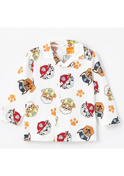 Polo Yaka Uzun Kollu Paw Patrol Baskılı Erkek Bebek Pijama Takımı indirimleri