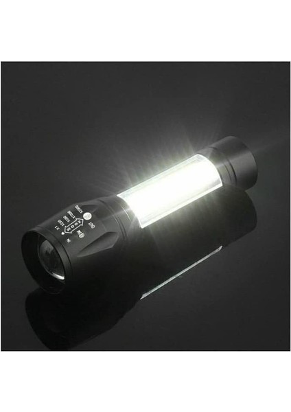 Taktikal Fener LED USB Ultra Güçlü Mini Boy Şarjlı El Feneri, Siyah