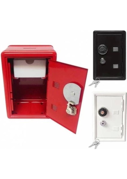 Metal Kumbara Mini Para Kasası Saving Bank - Kilitli Kasa Kumbara Boyut 12X10X18