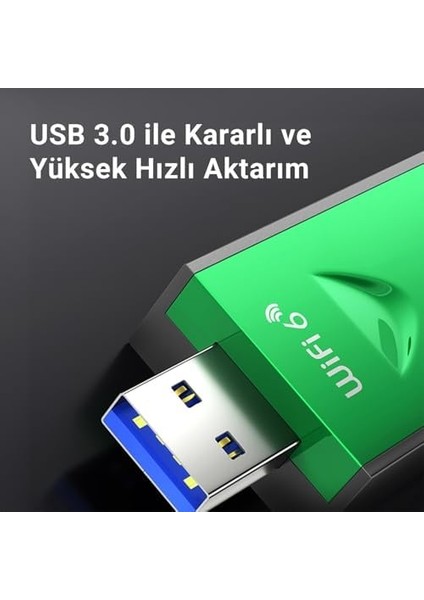 5400 Mbps 2.4ghz/5ghz/6ghz Tri Band Alıcı Verici USB Wifi 6 Adaptör