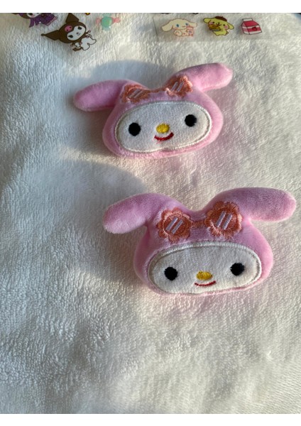 Sanrio My Melody Figürlü Yumuşak Peluş Dokulu Pembe Renk Pensli Kız Çocuk Yan Toka Ikili (Sticker Hediye) fırsatları