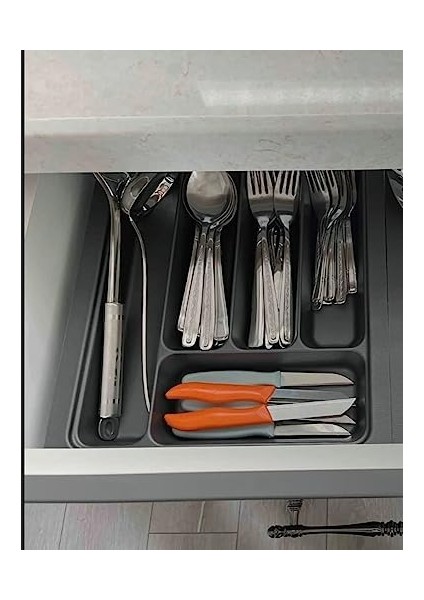 Çekmece Içi Antrasit Kaşıklık Maket Bıçağı Hediyeli (26,5X32,5 Cm'e Kadar Kesilebilir)