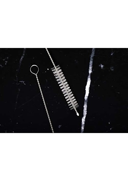 2 Içme Saman Temizleme Fırçası Uzun - Paslanmaz Çelik Içecek Pipetleri Için Kıl Temizleyici Cam Yıkama Için Ağır Hizmet Fırçaları Silikon Metal Pipetler Çaydanlık Bacalı Mini Mikro Şişe
