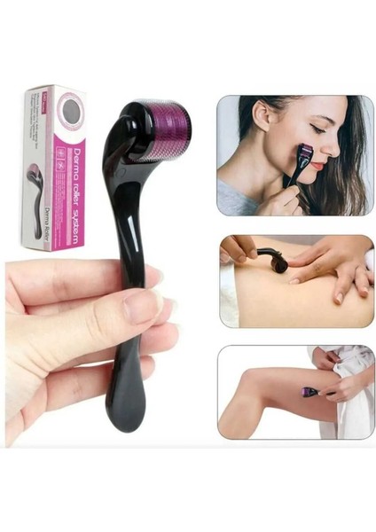 Titanyum Uçlu 540 Iğneli Derma Roller 1 mm Iğne Cilt Yüz Vücut Yenileme Masaj Aleti Bakım fiyatları