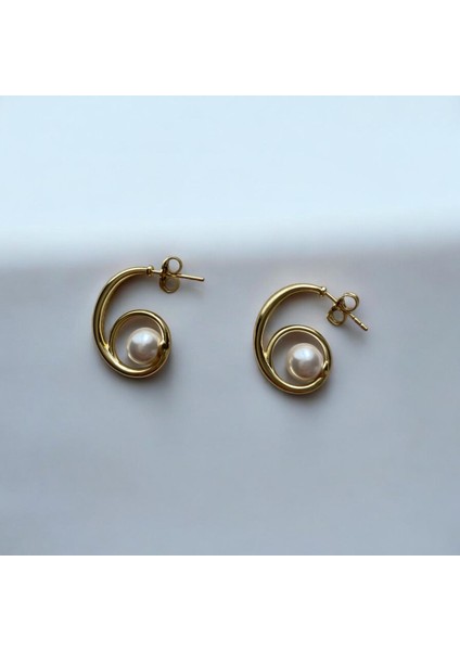 Sarmak İncili Gold Küpe modelleri