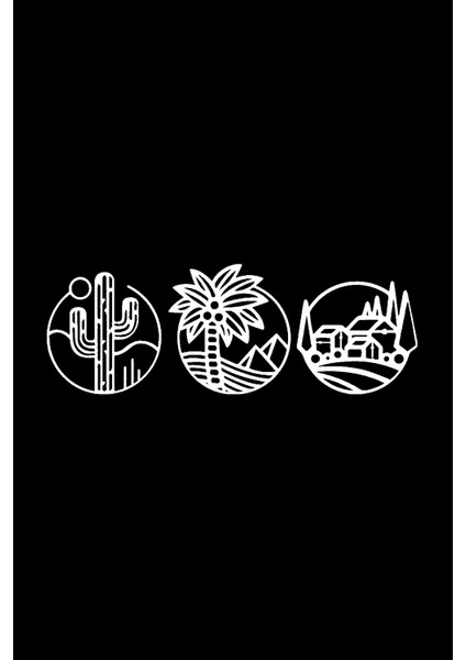 Autosticker^#3lü Doğa Seti Sticker (Oto-Motor-Laptop-Duvar-Dekor) 20 x 6 cm modelleri