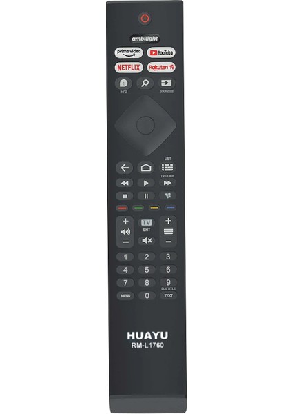 Hpy Y RM-L1760 Hpy Y Ambılıght-Netflıx-Prıme Vıdeo-Youtube-Rakuten Tv Tuşlu LED Tv Kumandası