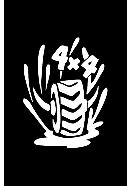 Autosticker^#4 x 4 Çamurlu Tekerlek Sticker (Oto-Motor-Laptop-Duvar-Dekor) 20 x 26 cm modelleri