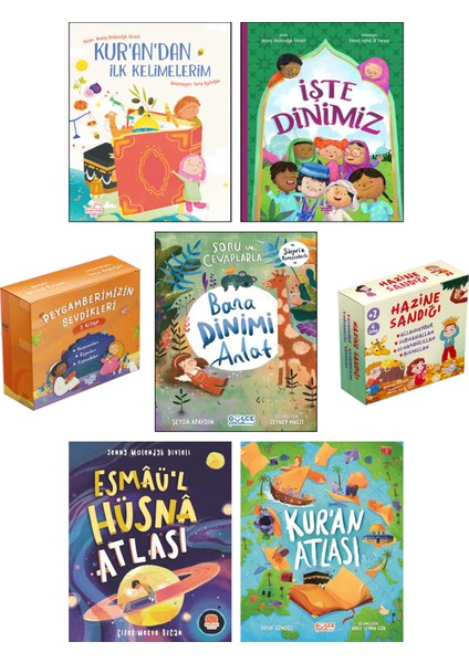 Kurandan Ilk Kelimelerim + Işte Dinimiz + Kuran Atlası + Esmaül Hüsna Atlası + Bana Dinimi Anlat + Hazine Sandığı + Peygamberimizin Sevdikleri / 7 Kitap Set