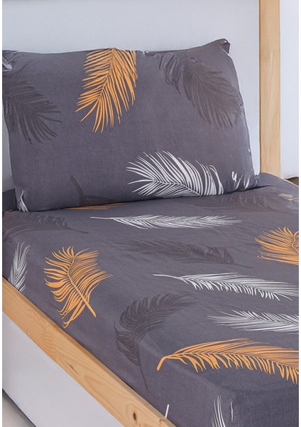 Pes Lastikli Çarşaf Seti Tek Kişilik Olivia Altın-Gri modelleri