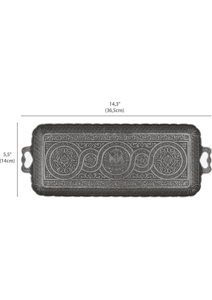 Tepsi Döküm Tepsi Kahve Çay Içecek Servis Dikdörtgen Tepsi 2 Kişilik 33X14CM