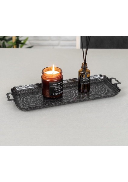 Tepsi Döküm Tepsi Kahve Çay Içecek Servis Dikdörtgen Tepsi 2 Kişilik 33X14CM