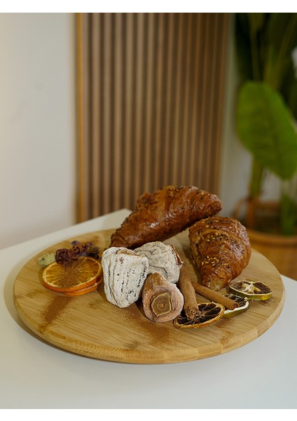 Badehome Decoration Doğal Bambu 360 Döner Sunumluk Stand