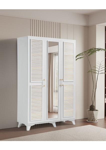 Ege %100 Mdf 3 Kapaklı Dolap Gardırop