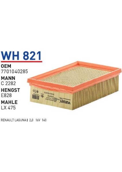 Wh821 Oem 7701040285 Renault Laguna l 2.0 16V 140 Hava Filtre