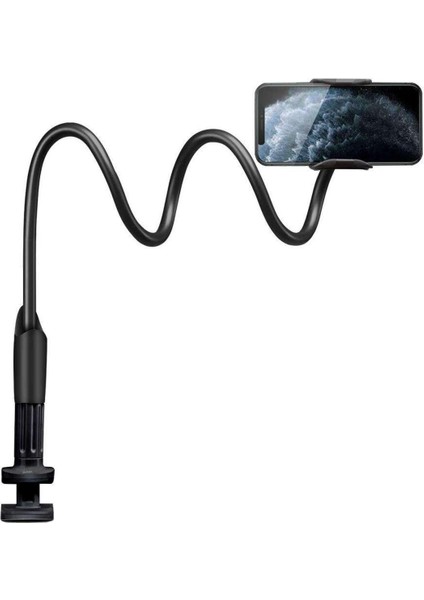 Esnek ve dayanıklı telefon tutucu, şık tasarım, pratik kullanım, siyah renk