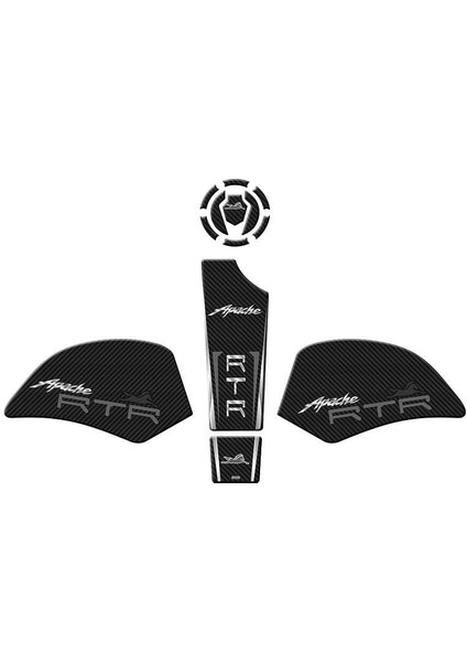 Gogo Tvs Apache Rtr 200 (2022-2025) Tank Pad Set 004 Karbon/beyaz/gri