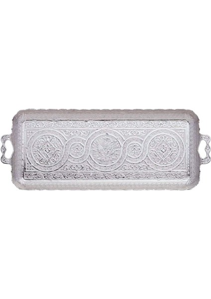 Tepsi Döküm Tepsi Kahve Çay Içecek Servis Dikdörtgen Tepsi 2 Kişilik 33X14CM Kulplu