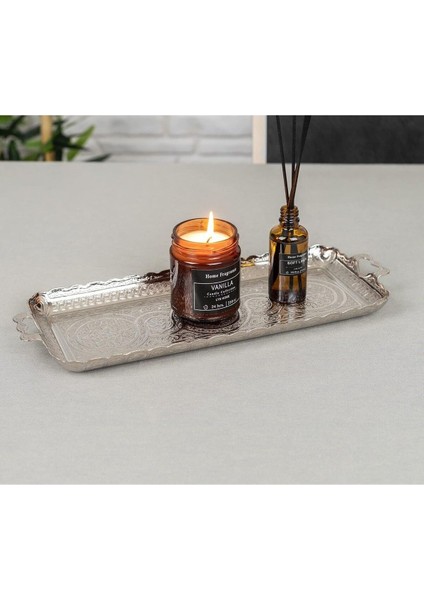 Tepsi Döküm Tepsi Kahve Çay Içecek Servis Dikdörtgen Tepsi 2 Kişilik 33X14CM Kulplu